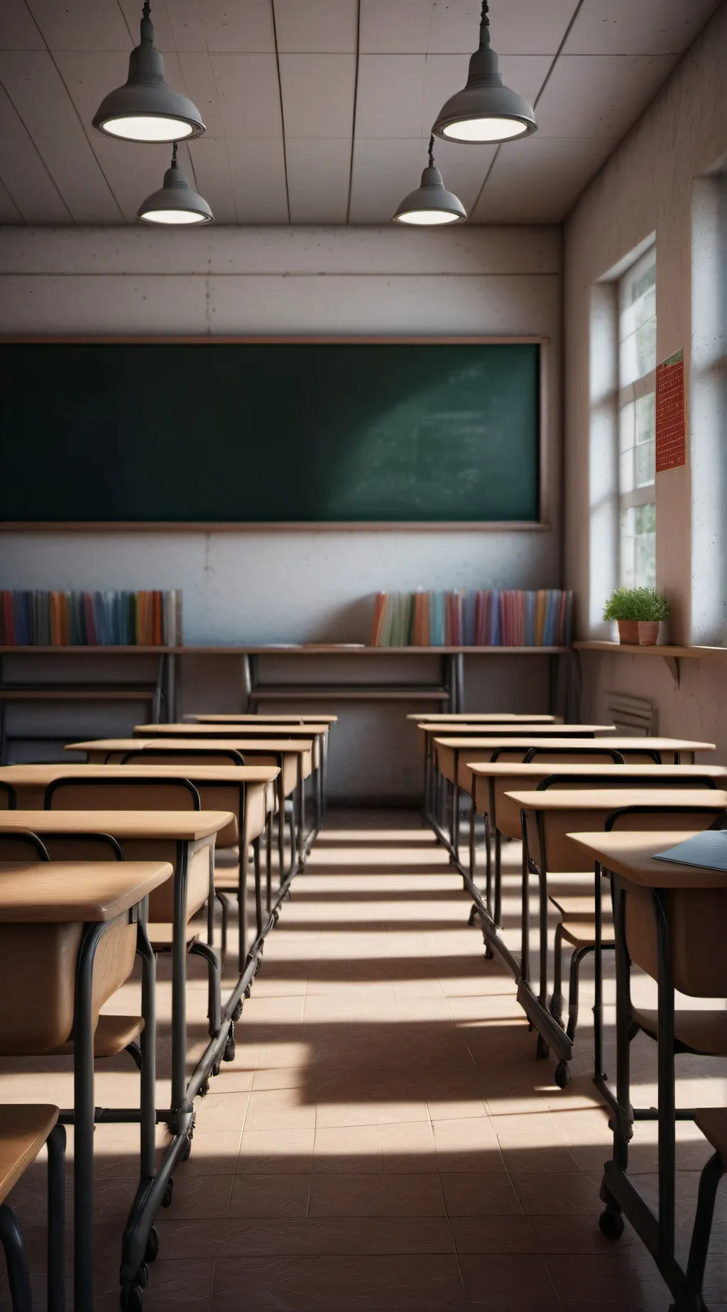 ai character: classroom background