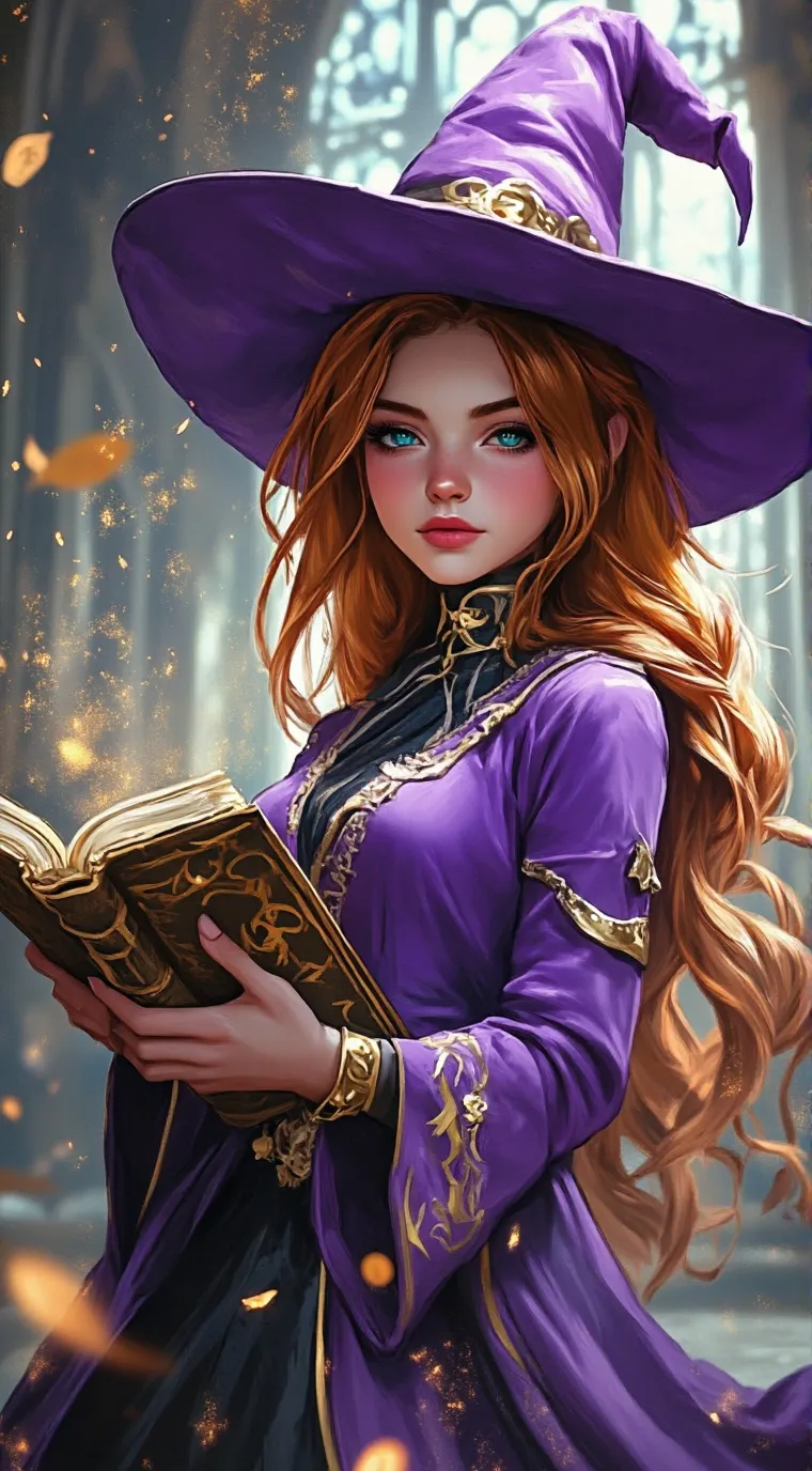 ai character: Amber (witch) background