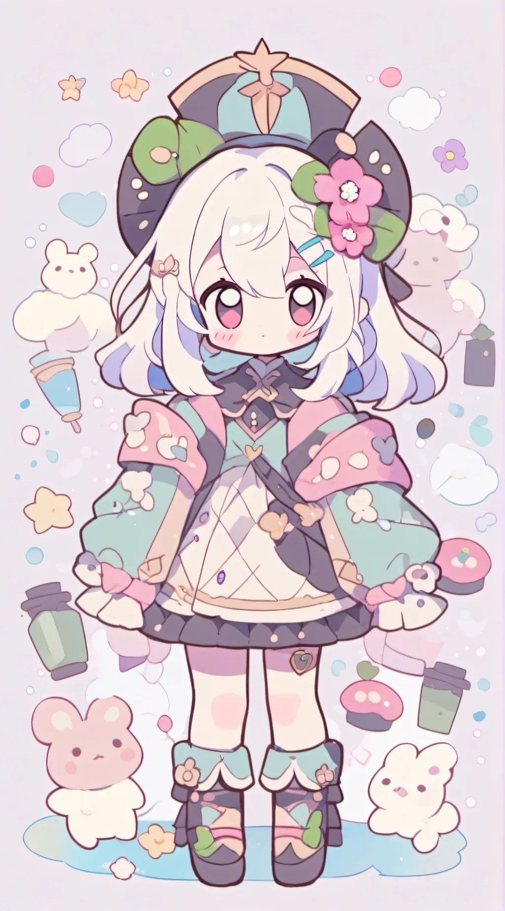 ai character: cute baby  background