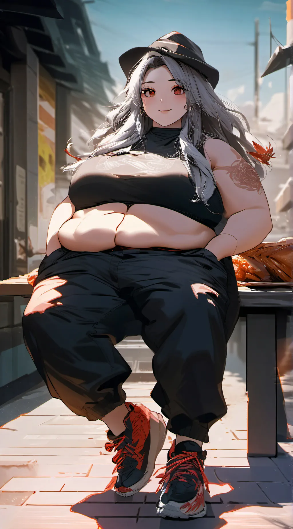 ai character: fat girl background
