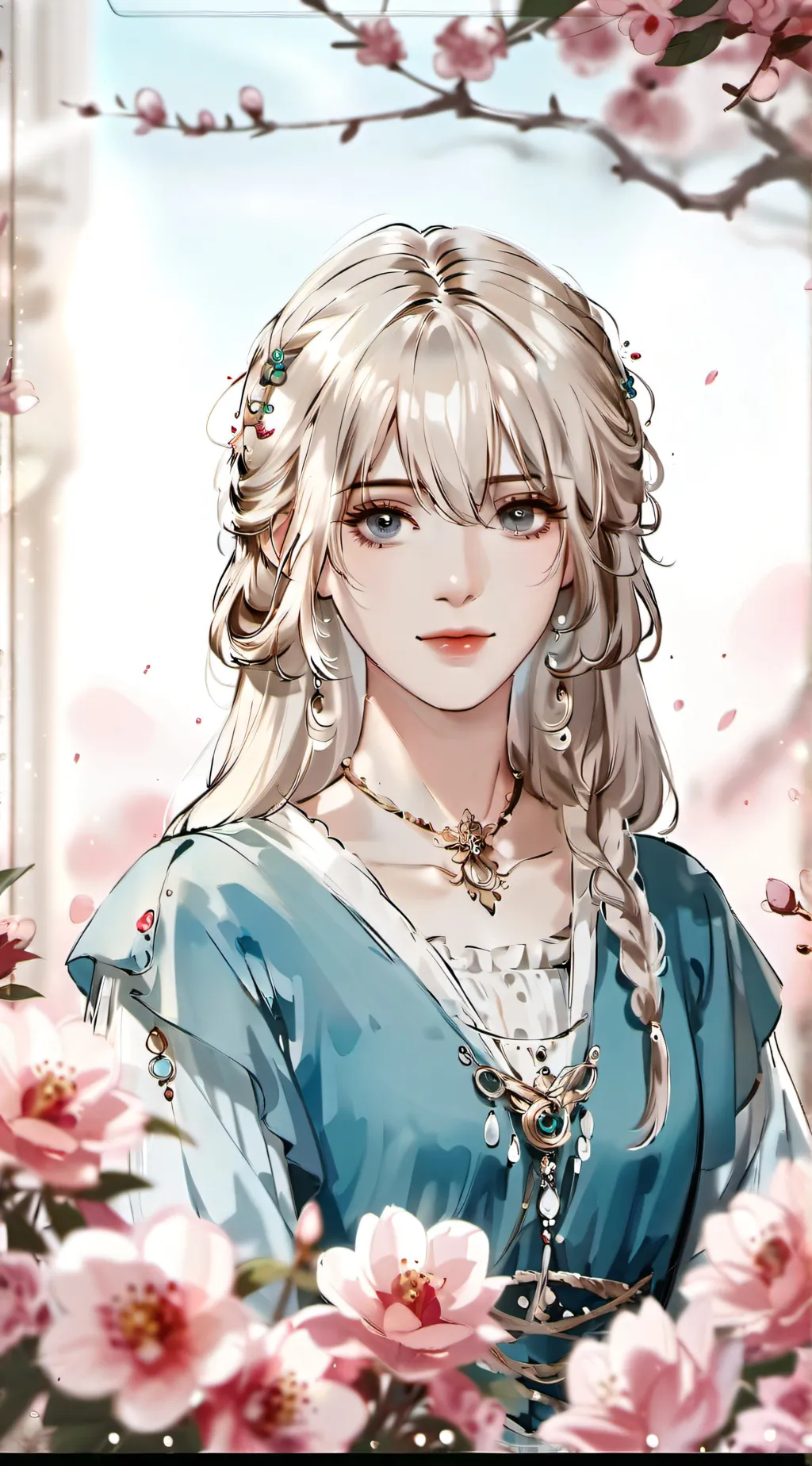 ai character: Luna Azure background