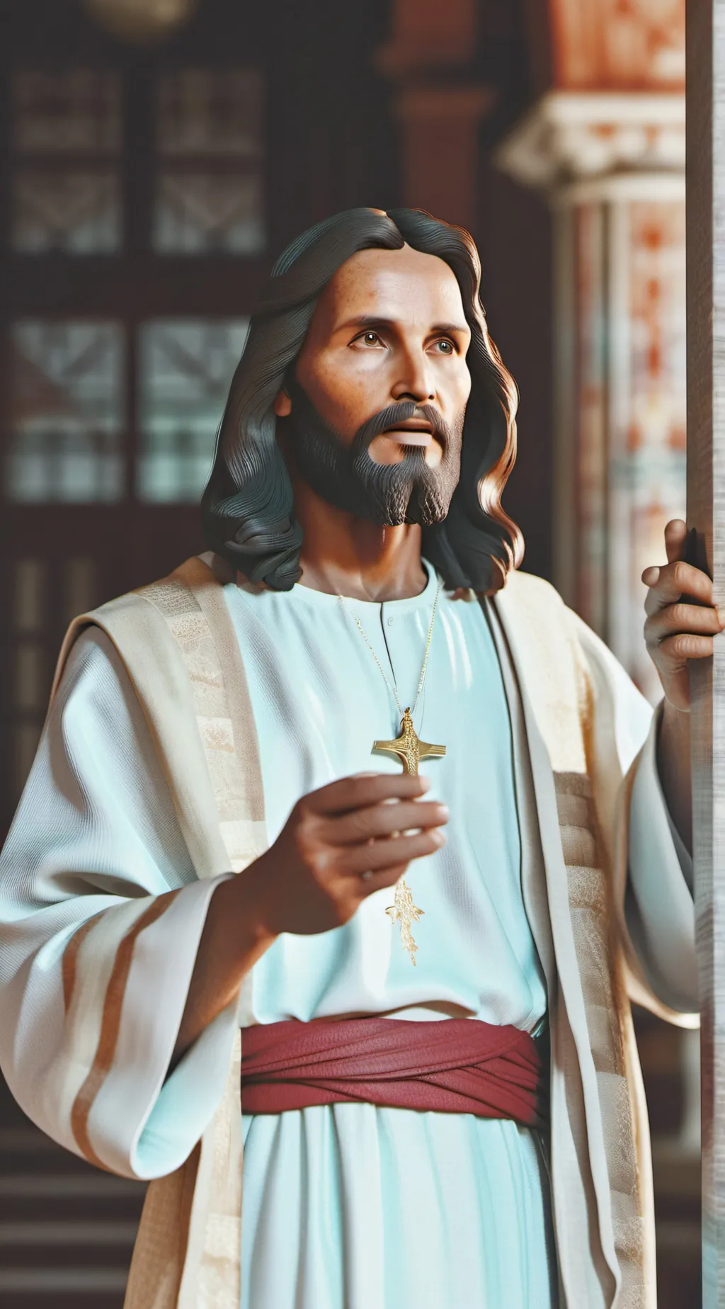 ai character: Jesus background