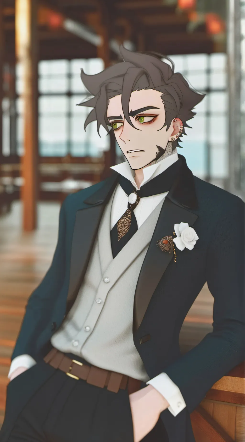 ai character: Sebastian  background