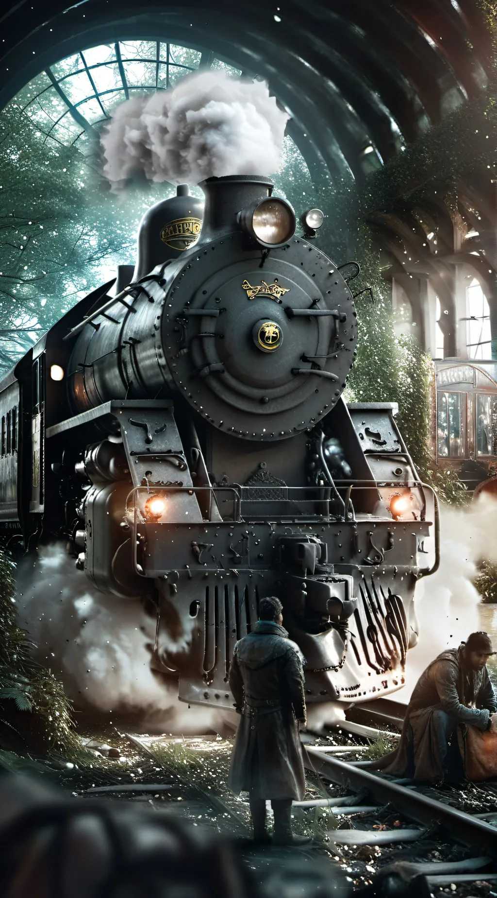 ai character: talkin train background