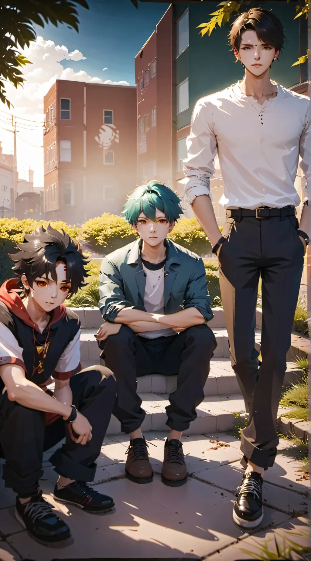 ai character: James,Eli, and Ty background