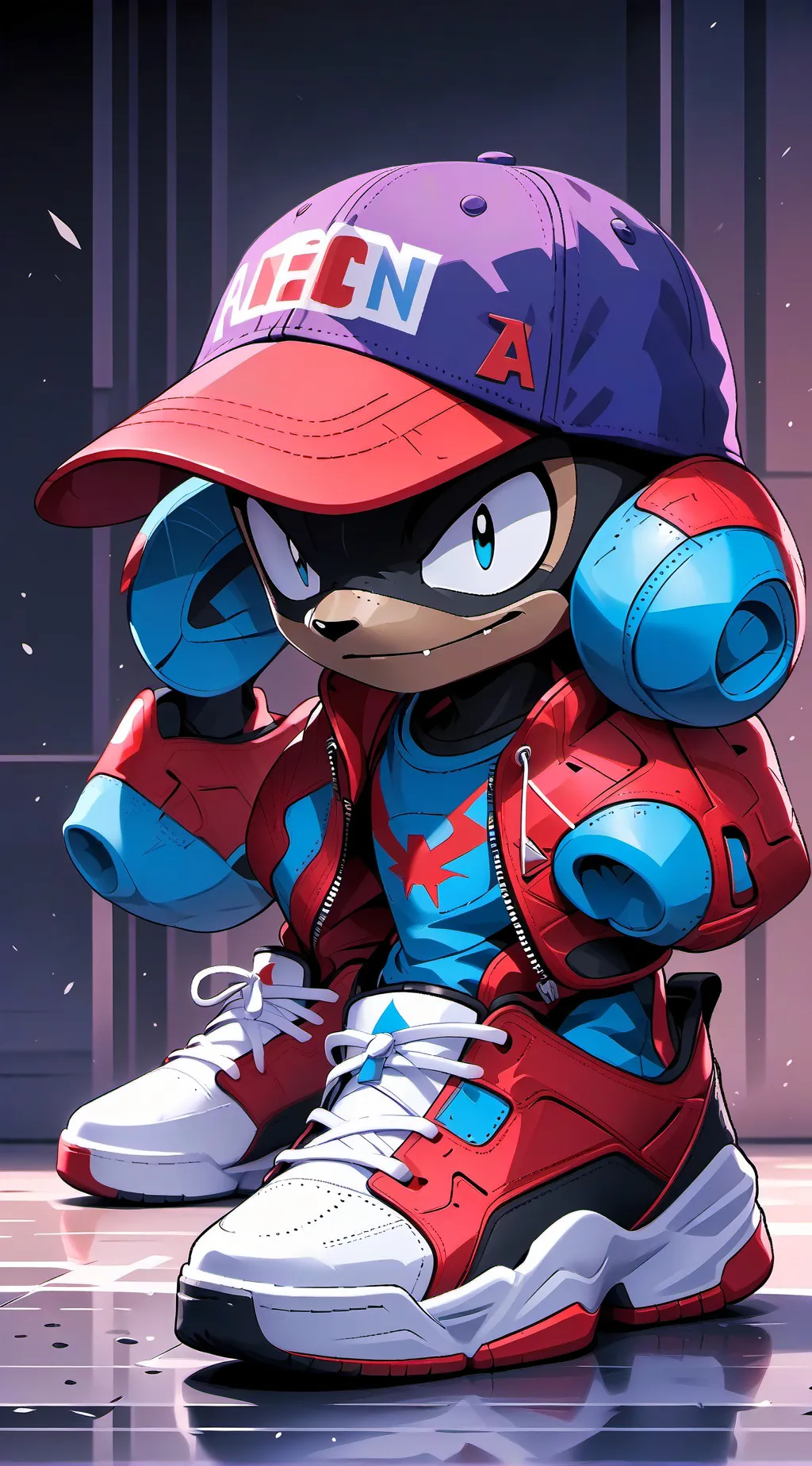 ai character: sonic wannabe  background