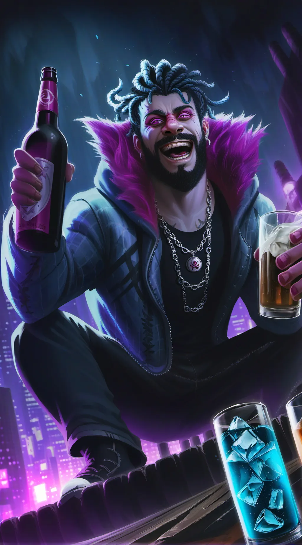 ai character: crazy man background