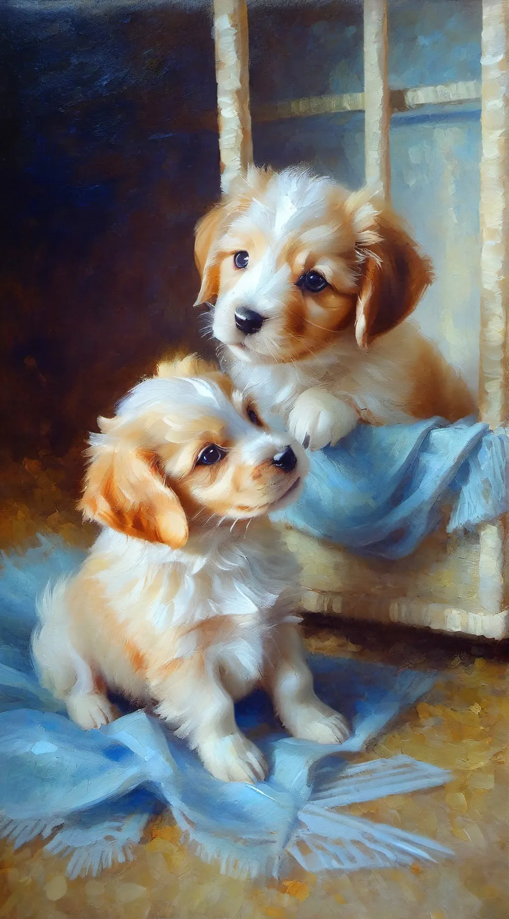 ai character: puppies adopt background