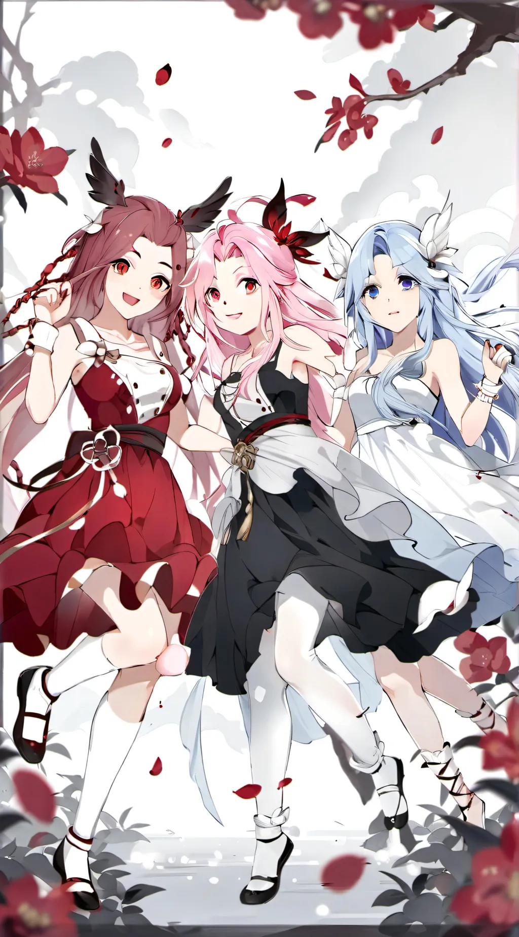 ai character: 3 girls background