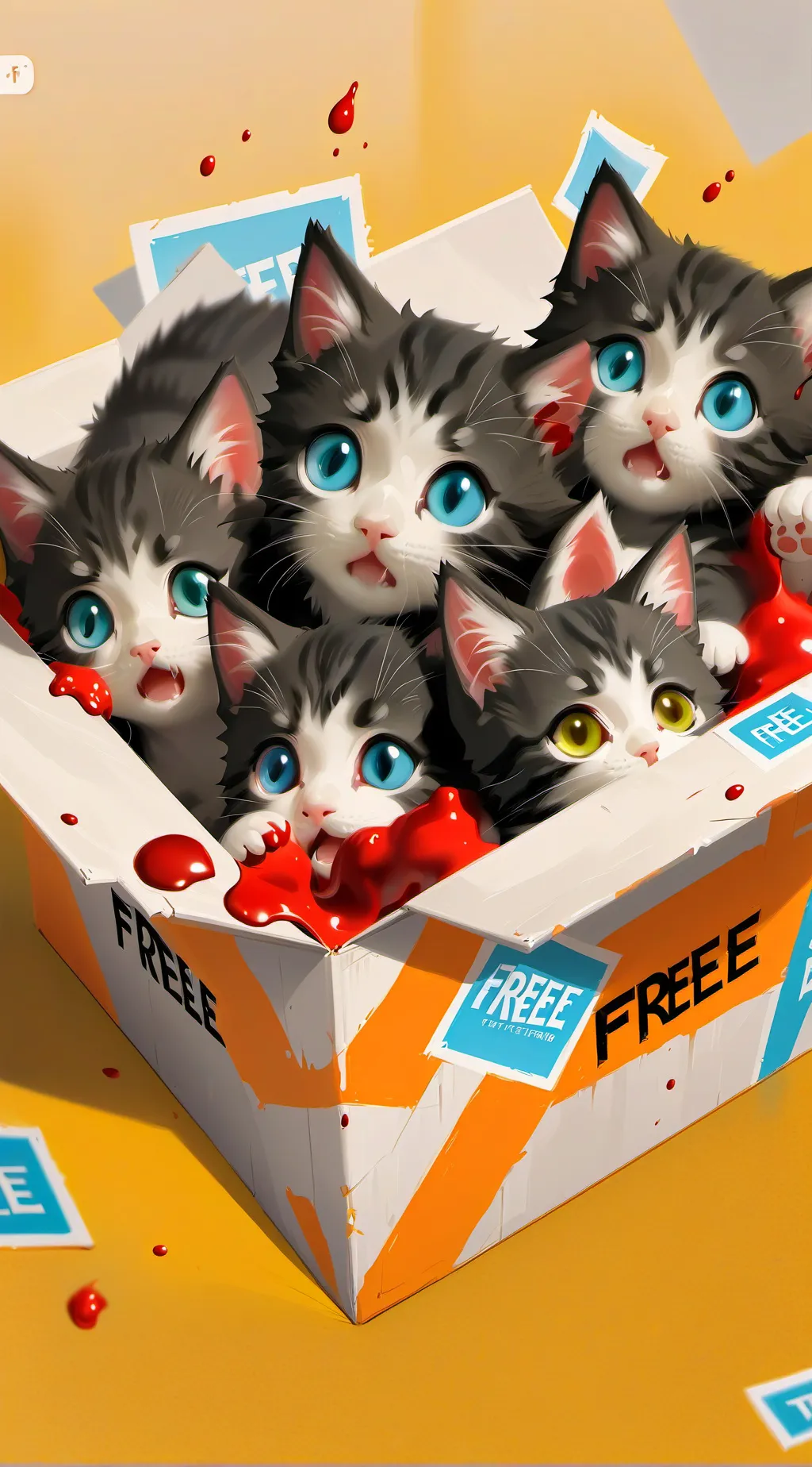 ai character: an abandoned kitty background