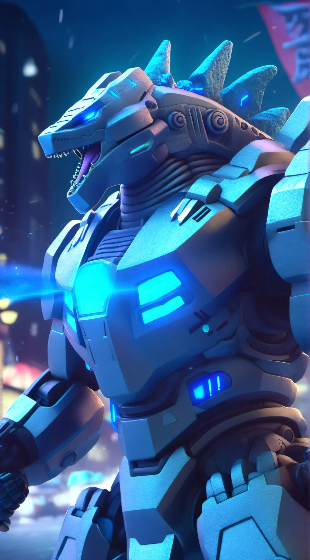 ai character: Mecha Godzilla2014 background