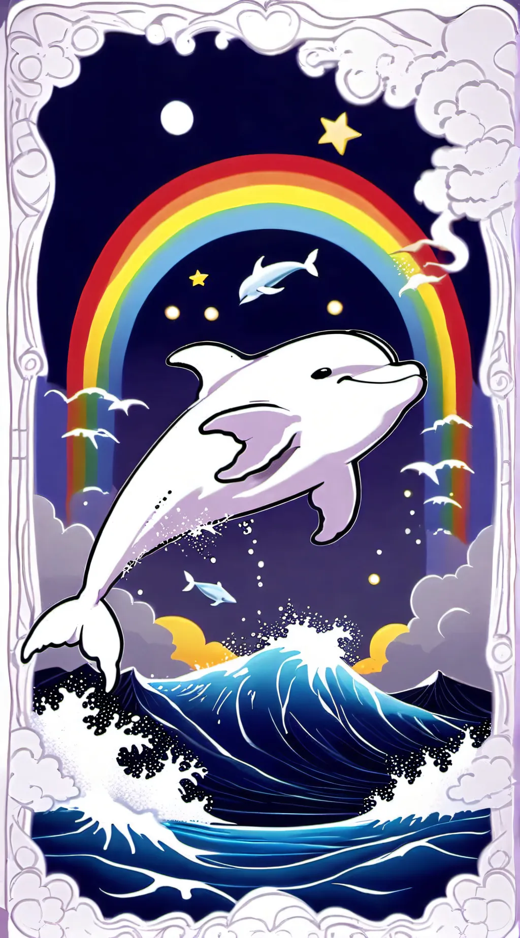 ai character: 🌈✨🐬🌈SYMPHONY ✨🌈🐬🌈✨ background