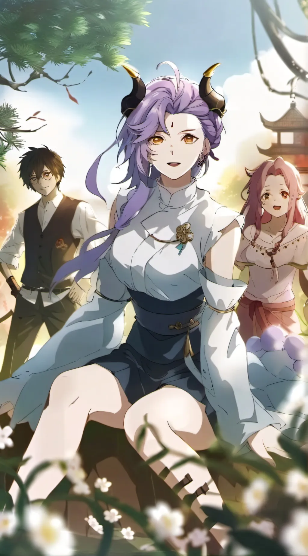 ai character: Hashiras halloween background