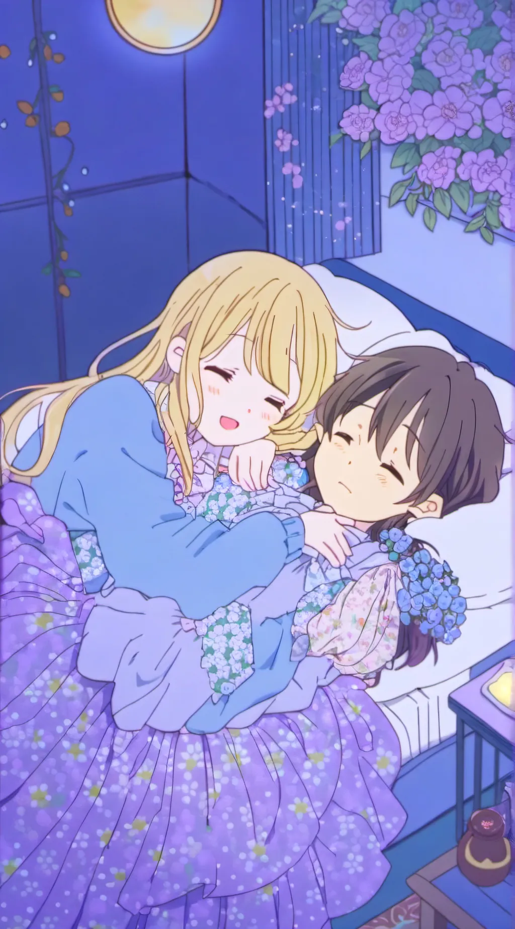 ai character: sleep over background