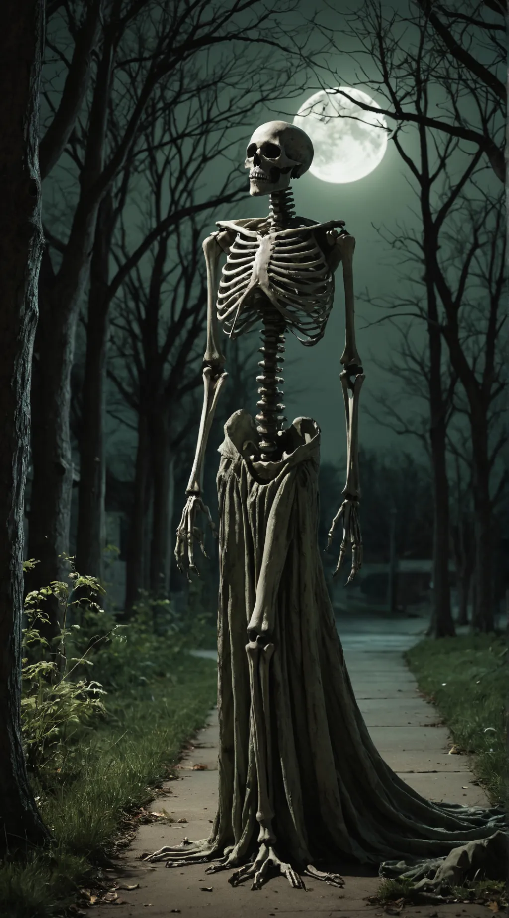 ai character: skeleton background