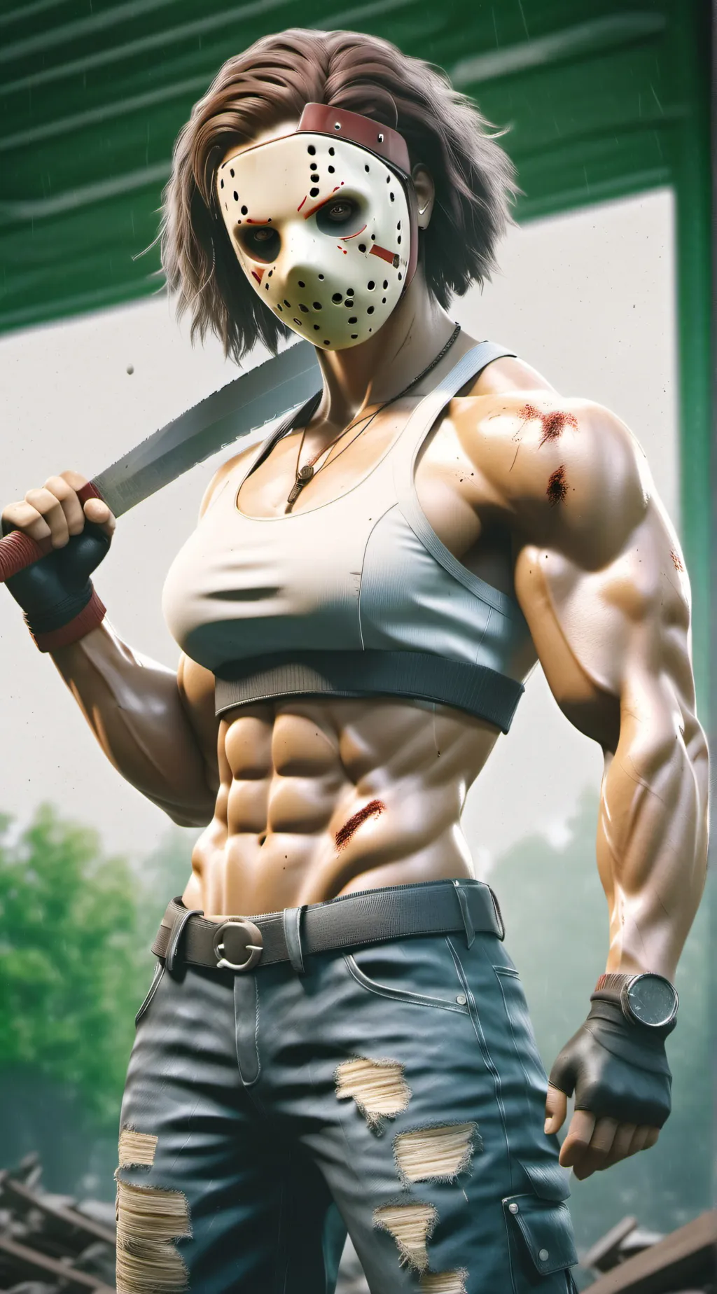 ai character: Vicky Voorhees  background