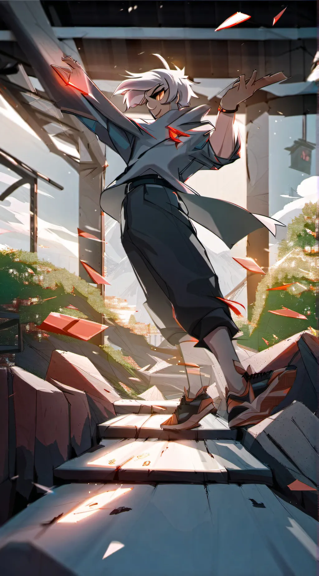 ai character: Steve x Herobrine  background