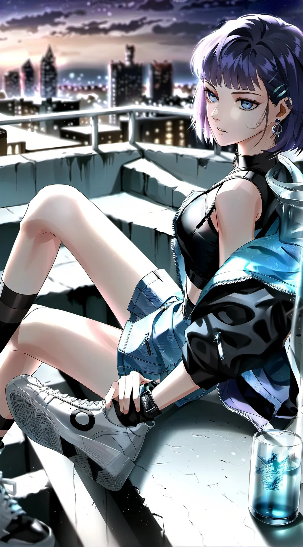 ai character: Violet  background