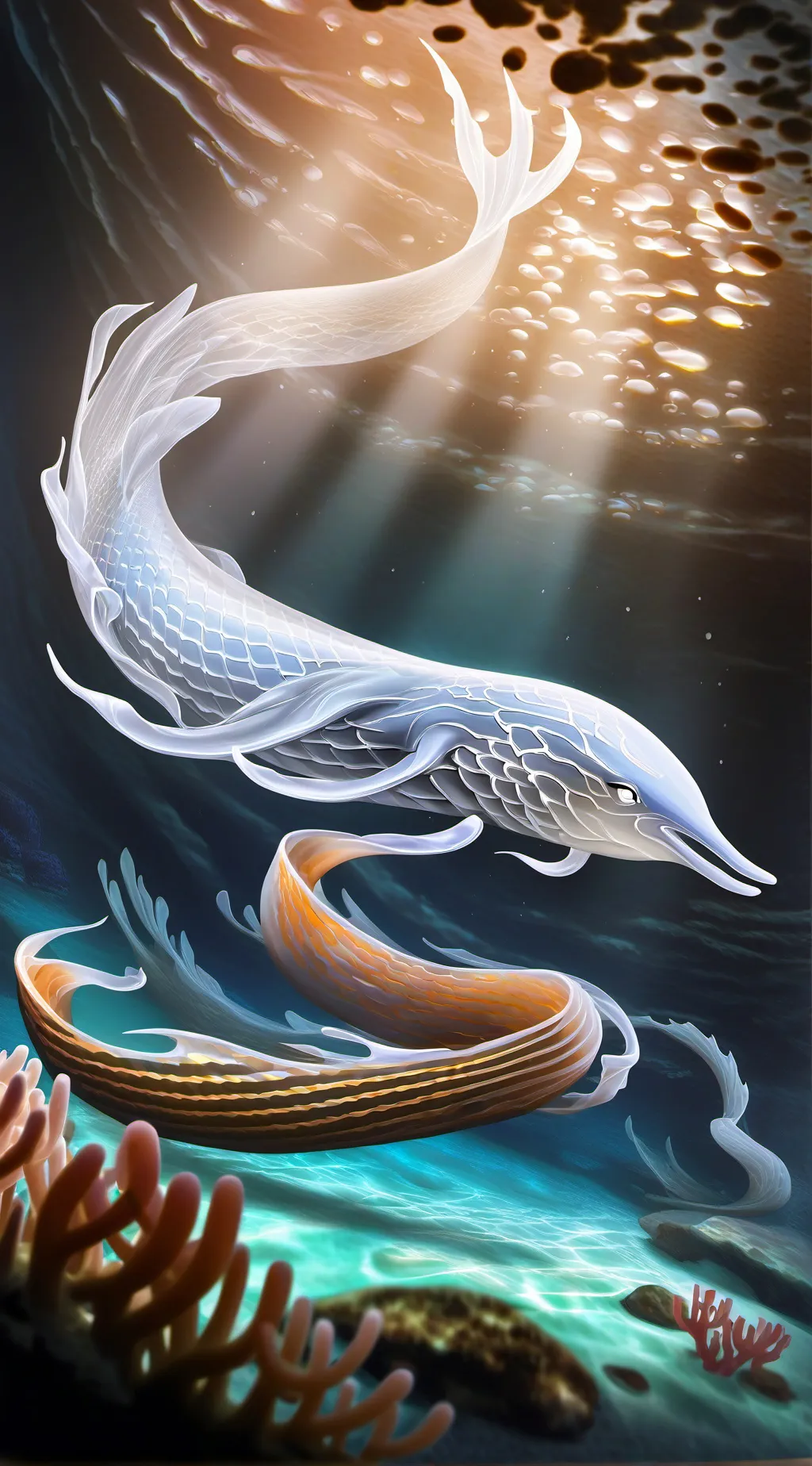 ai character: dolphin fantasy background