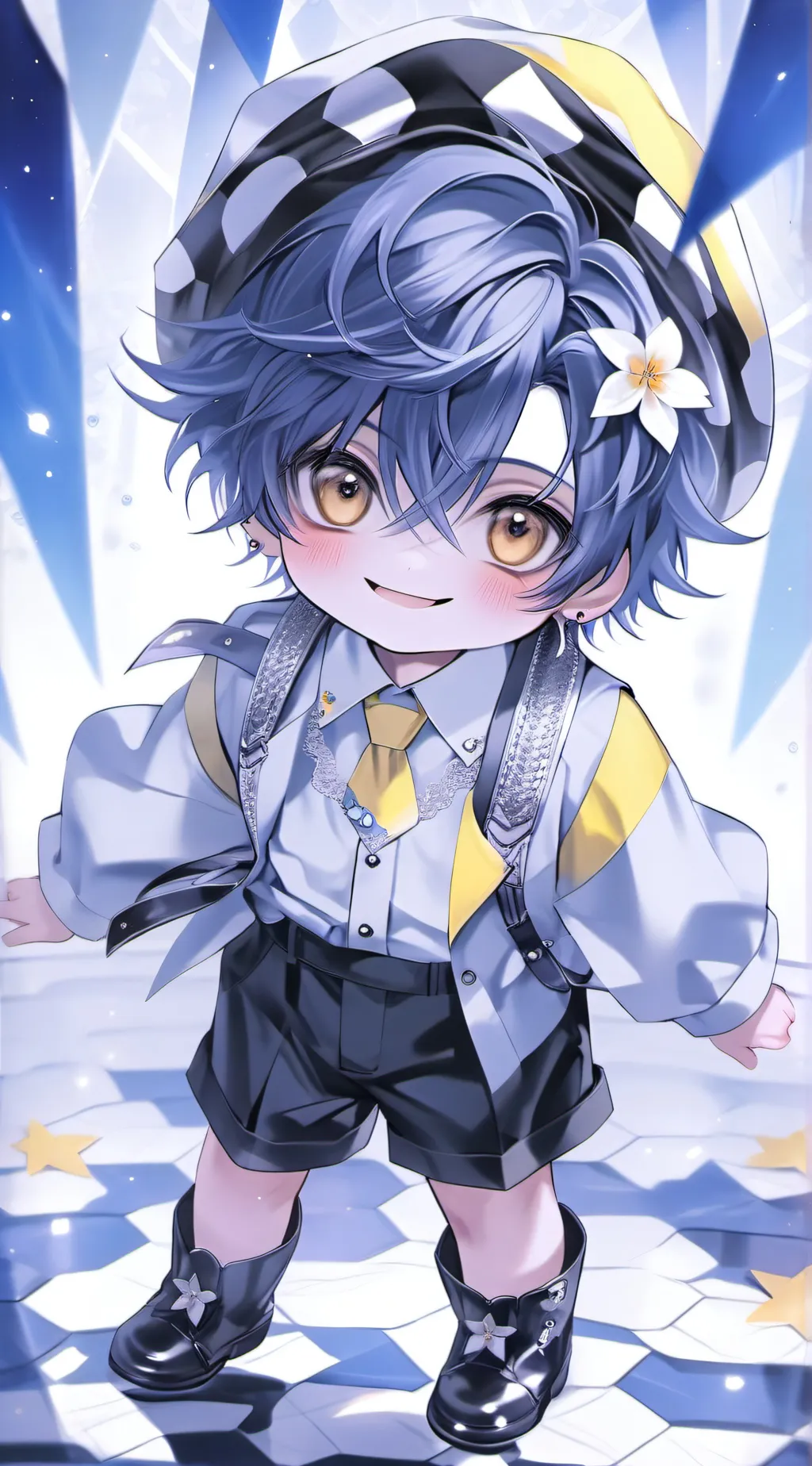 ai character: baby in yellow background