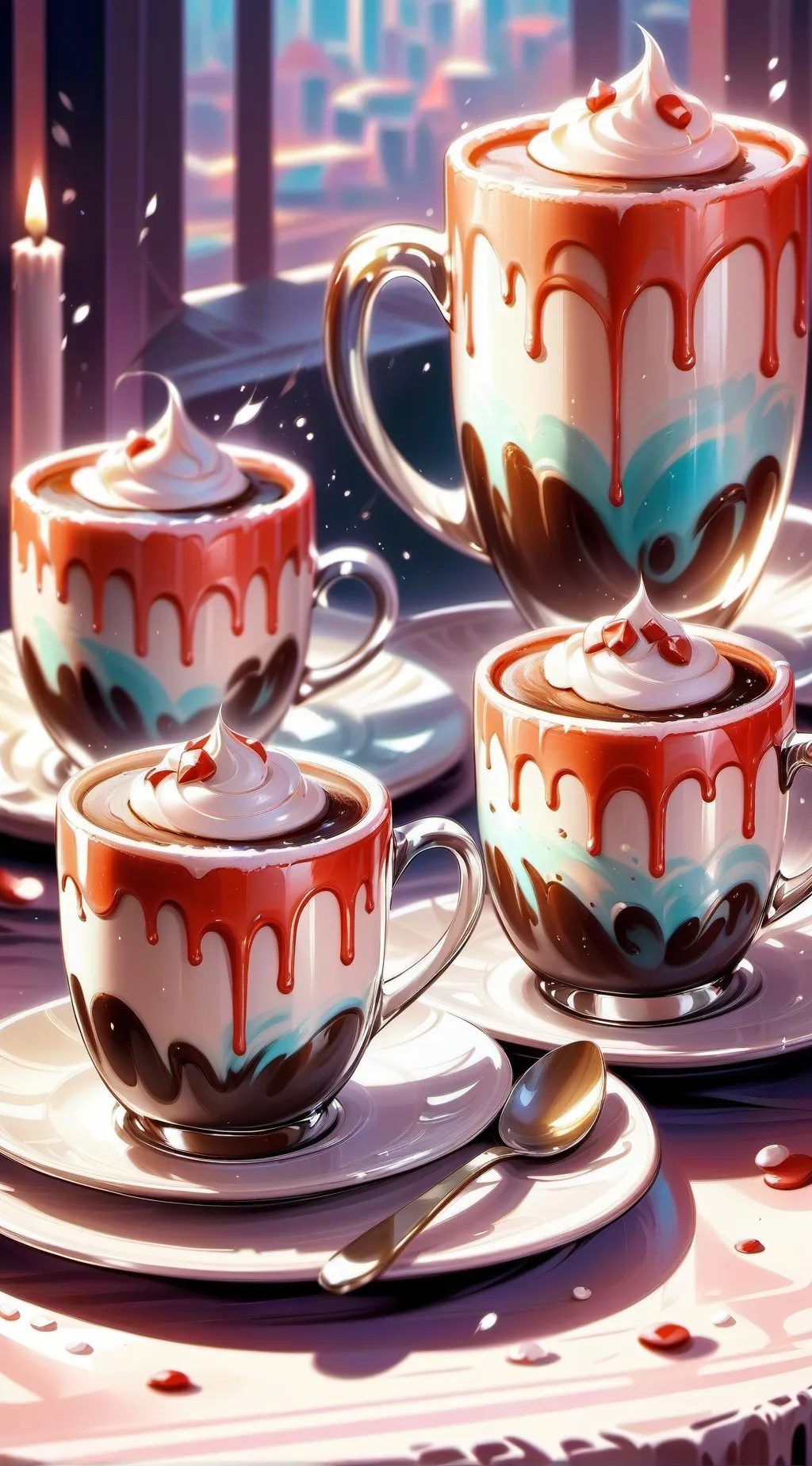 ai character: hh coffee an cake background