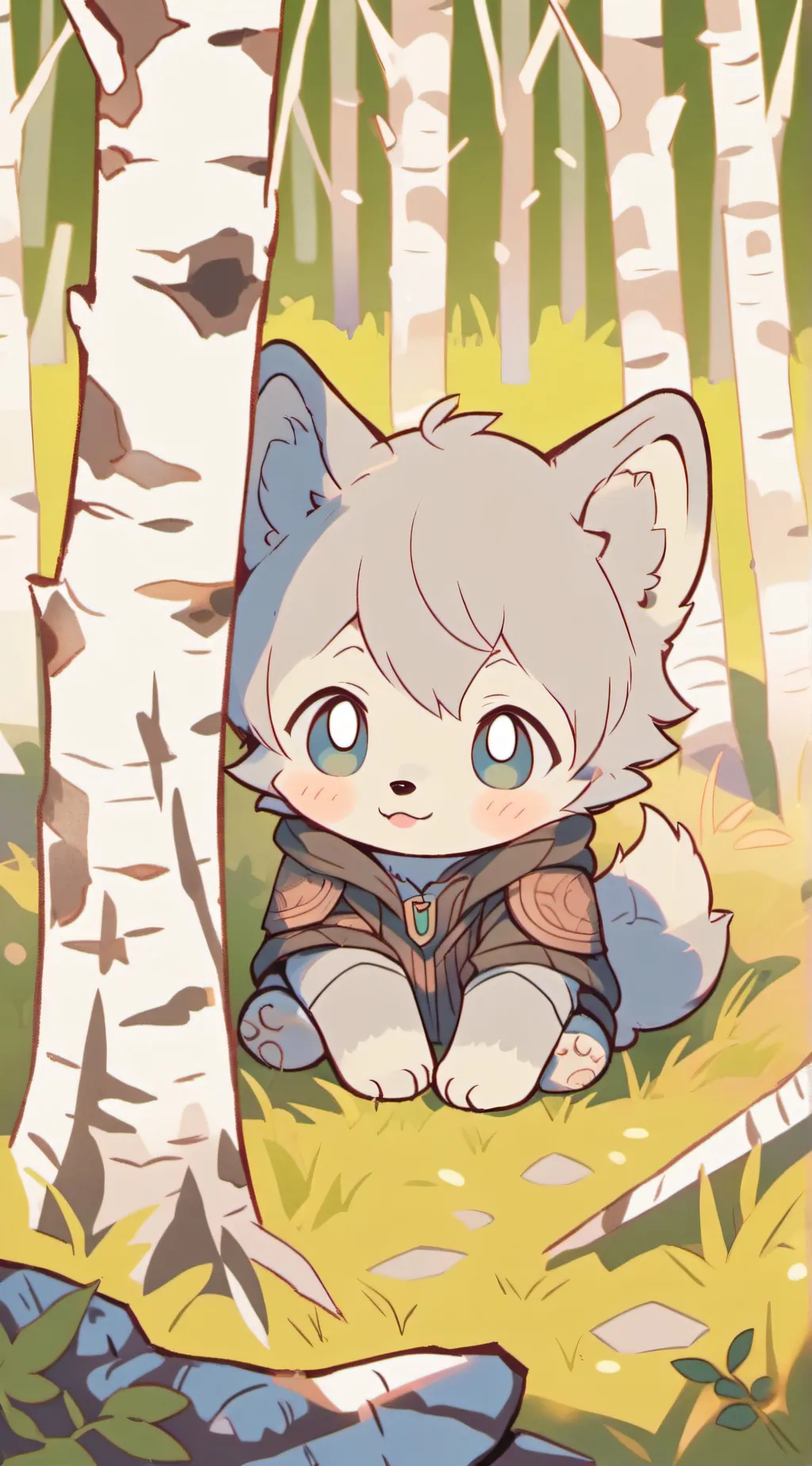 ai character: Little wolf cub background