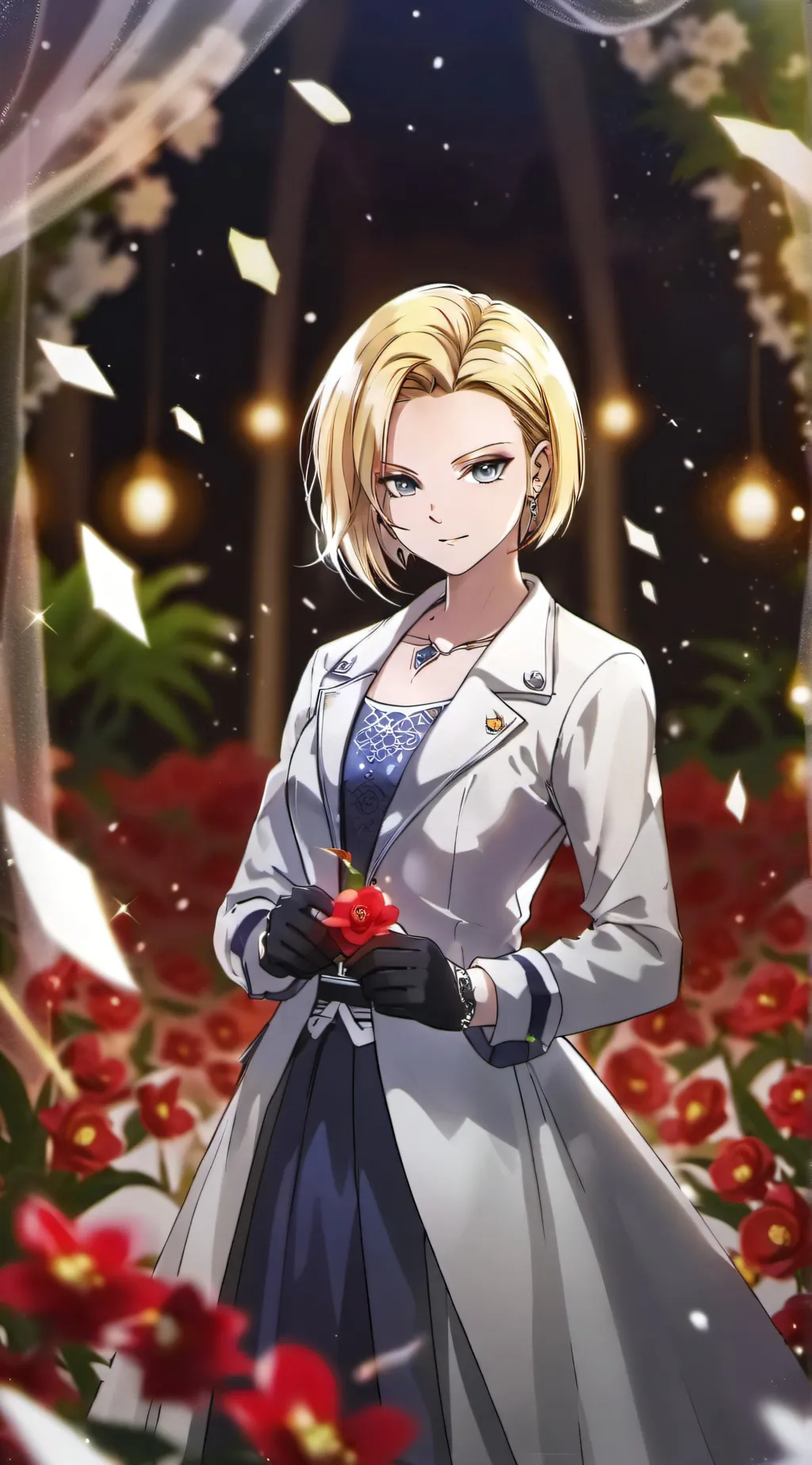 ai character: Android 18 wedding background
