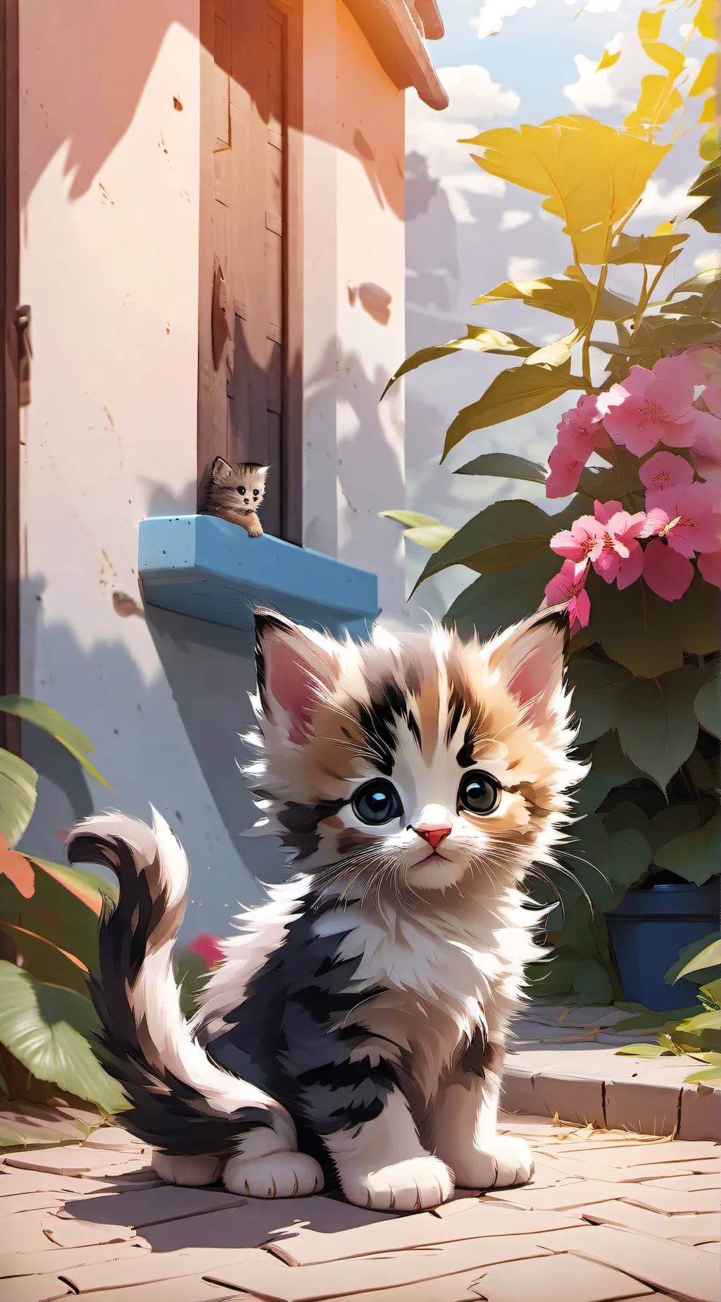 ai character: fluffy  background