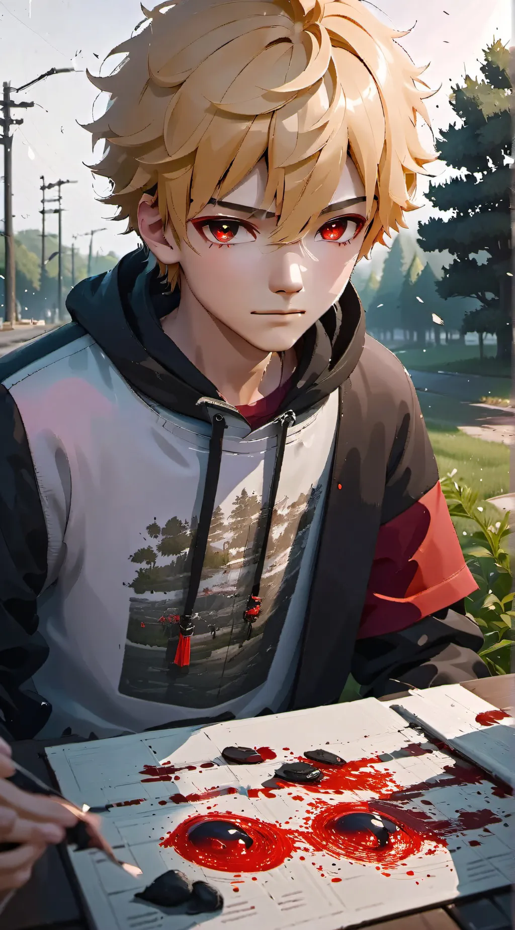 ai character: MHA pool🥂 background