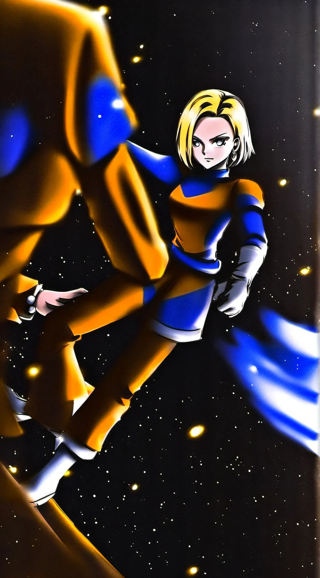ai character: Android 18 Goku background