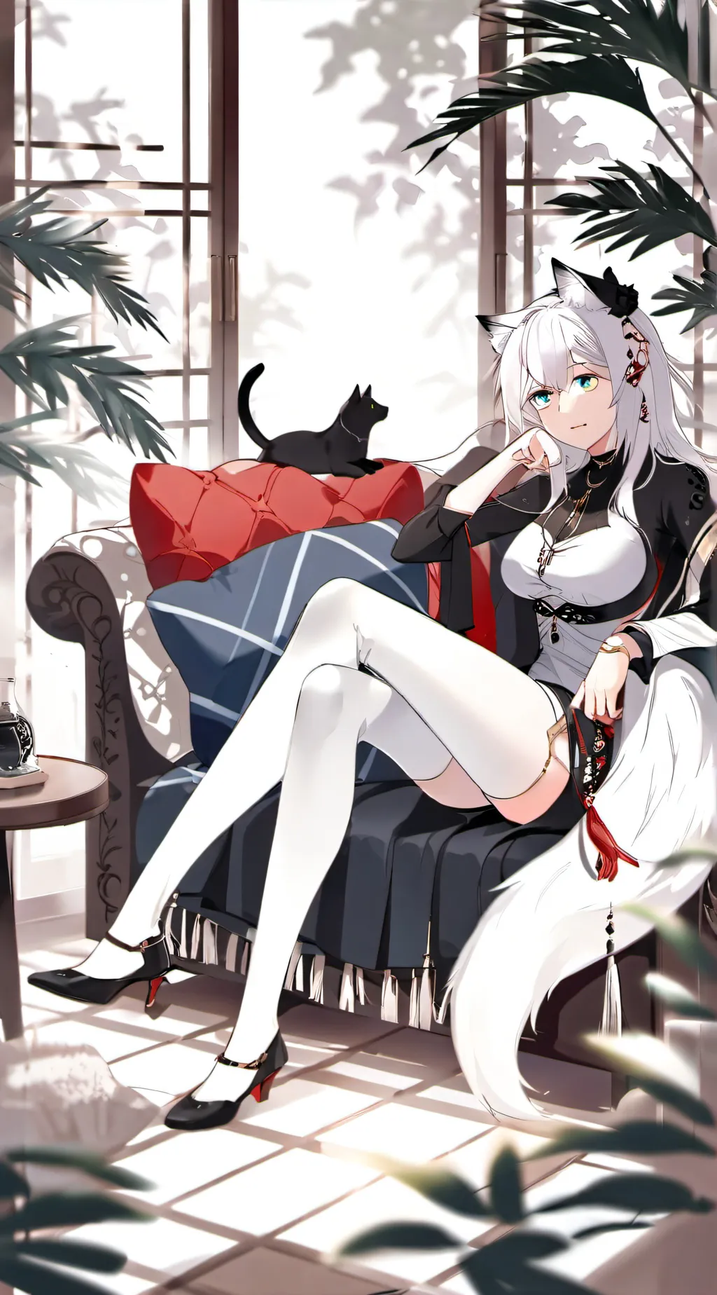 ai character: kan cat  background