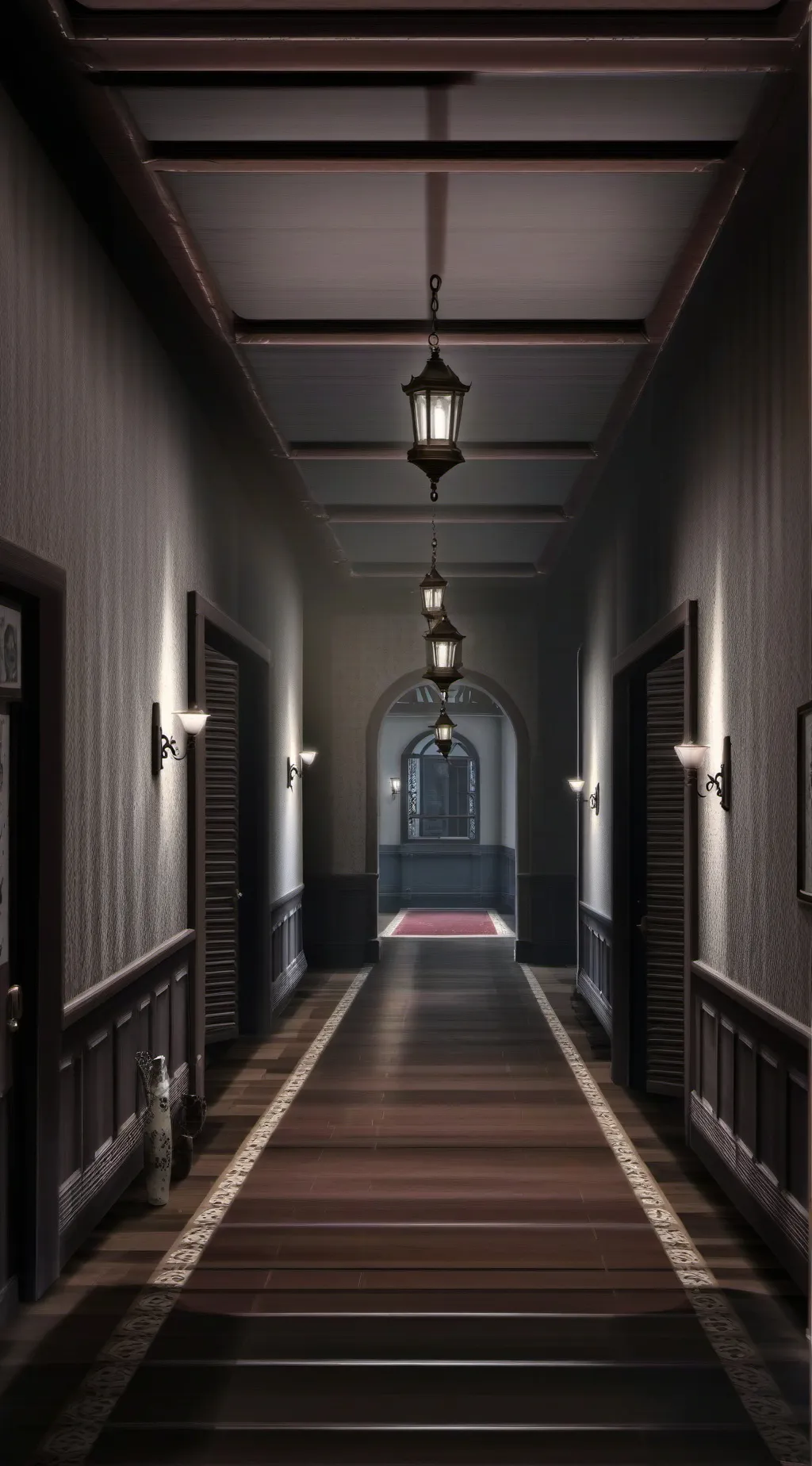 ai character: endless in hallway background