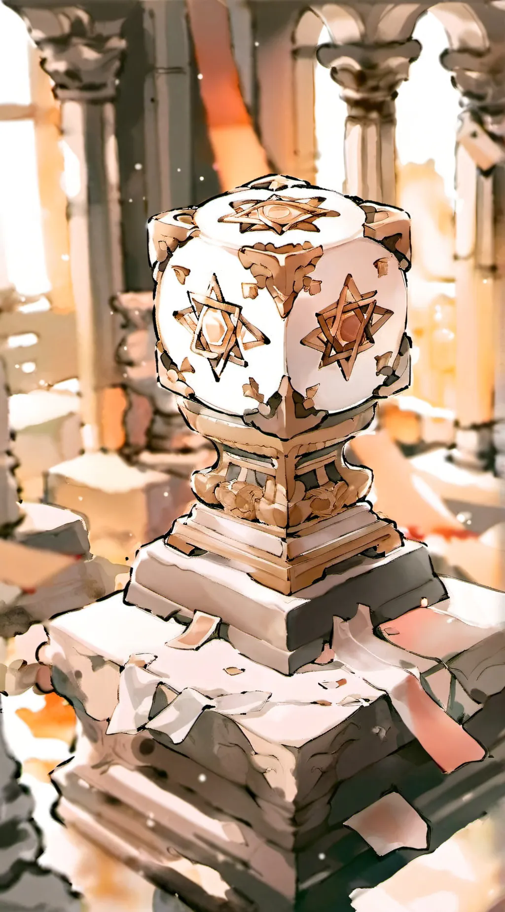 ai character: The great cube. background