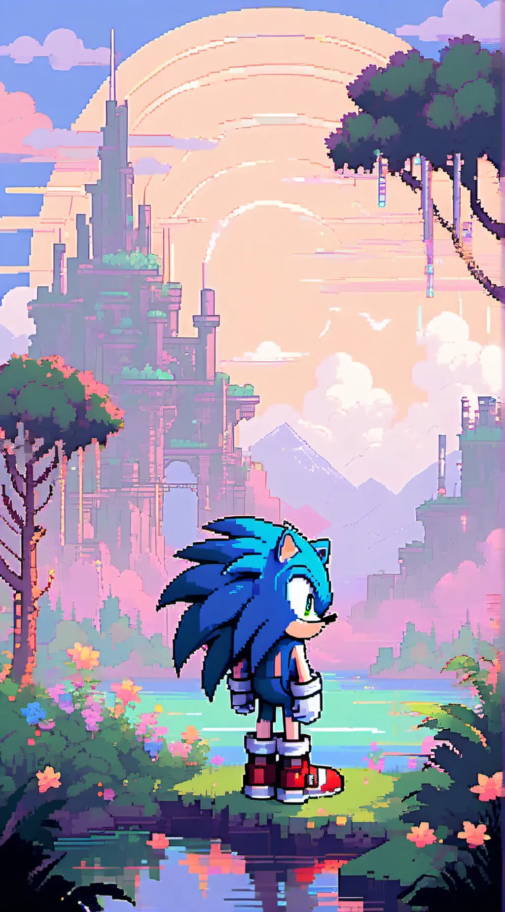 ai character: Sonic taiream background