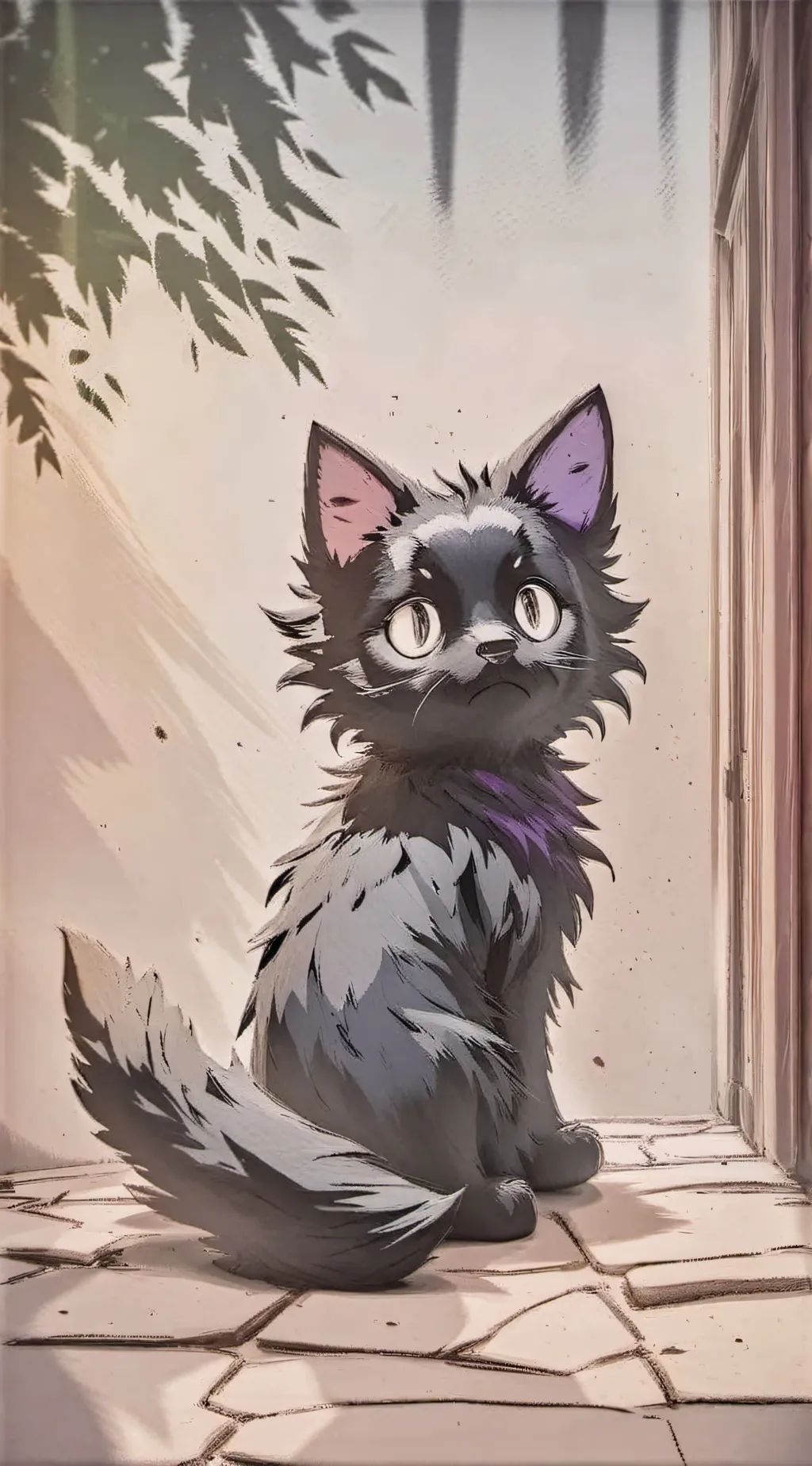 ai character: Cricket cat plush background