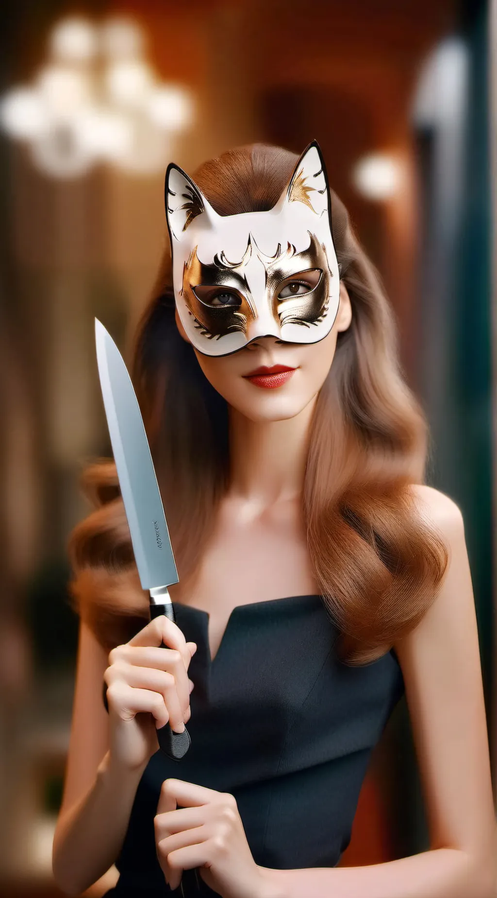 ai character: The night cat girl background