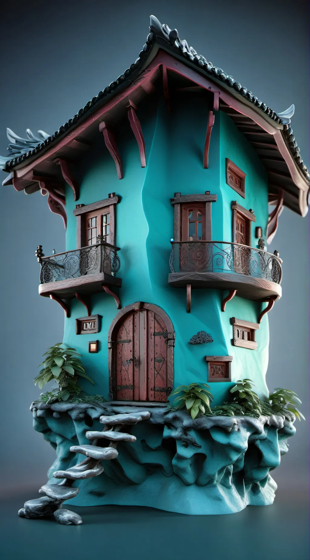 ai character: casa assombrada background