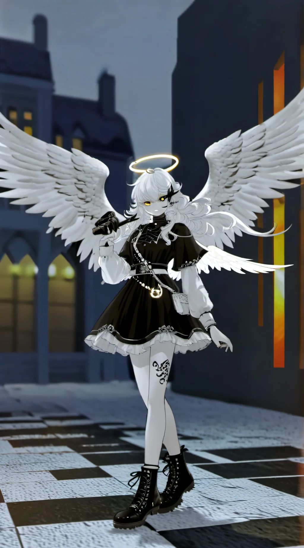 ai character: violet mikasa Dark background