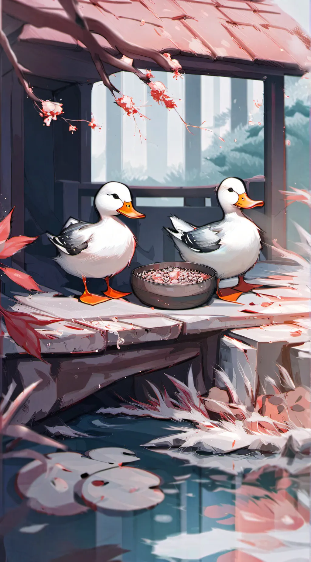 ai character: The duck story background
