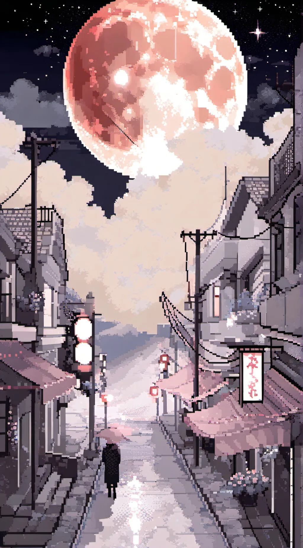 ai character: The red moon  background