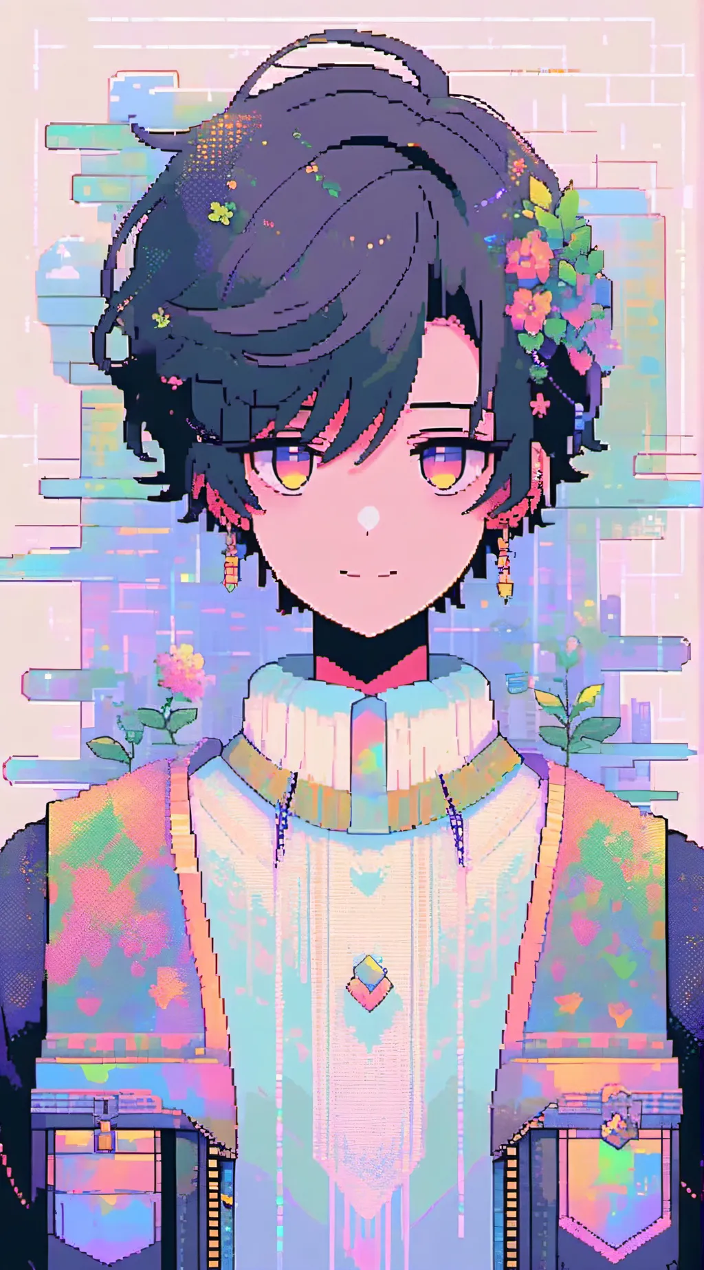 ai character: Smlieing citters background