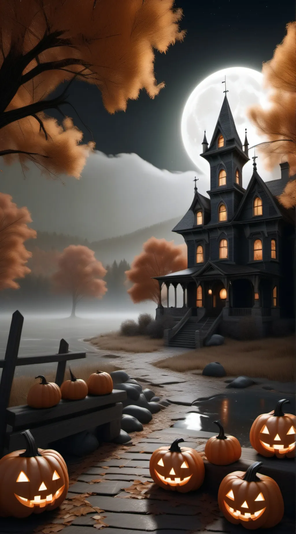 ai character: MHA (Halloween) background