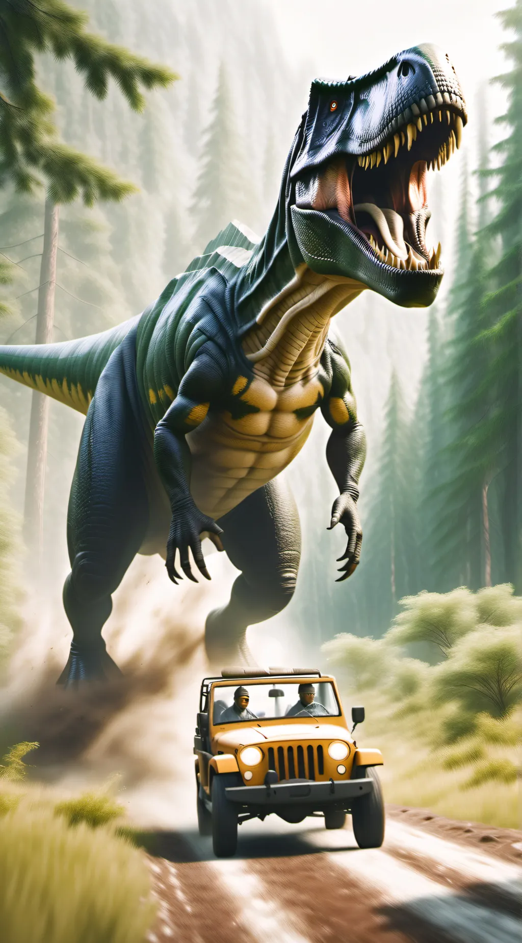 ai character: Jurrasic world  background