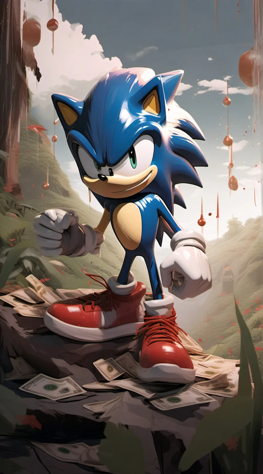 ai character: Sonic inflation background