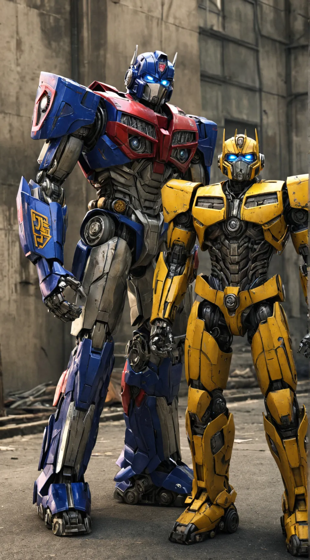 ai character: optimus prime and  background