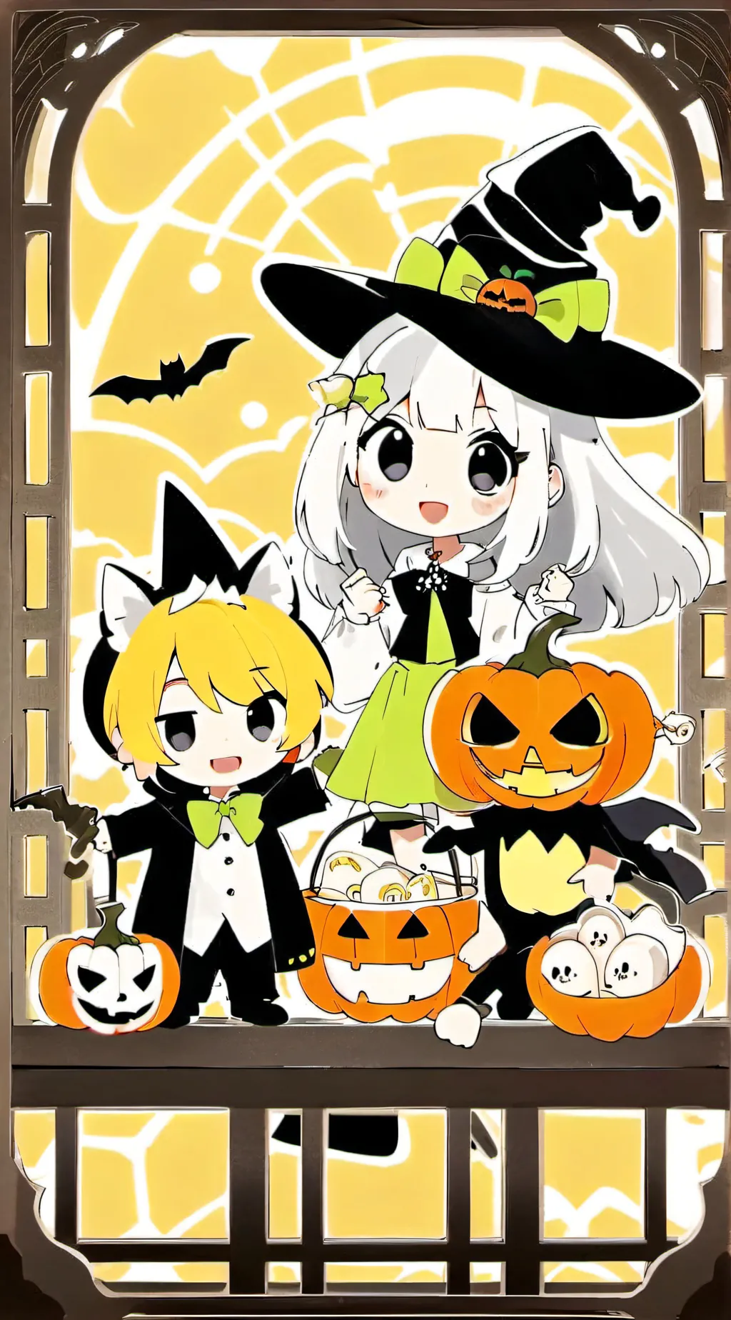 ai character: Halloween party m2 background