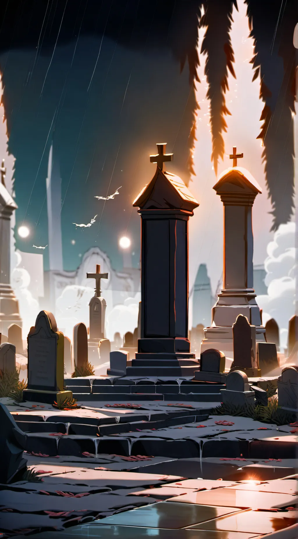 ai character: Mha graveyard  background
