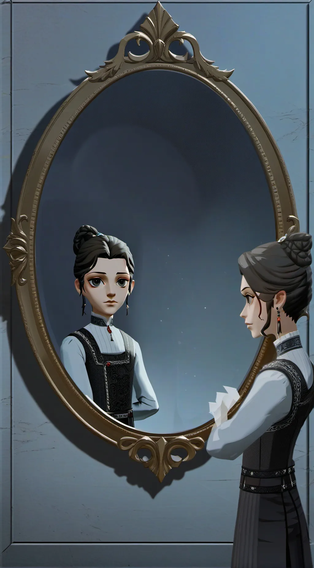 ai character: The mirror background