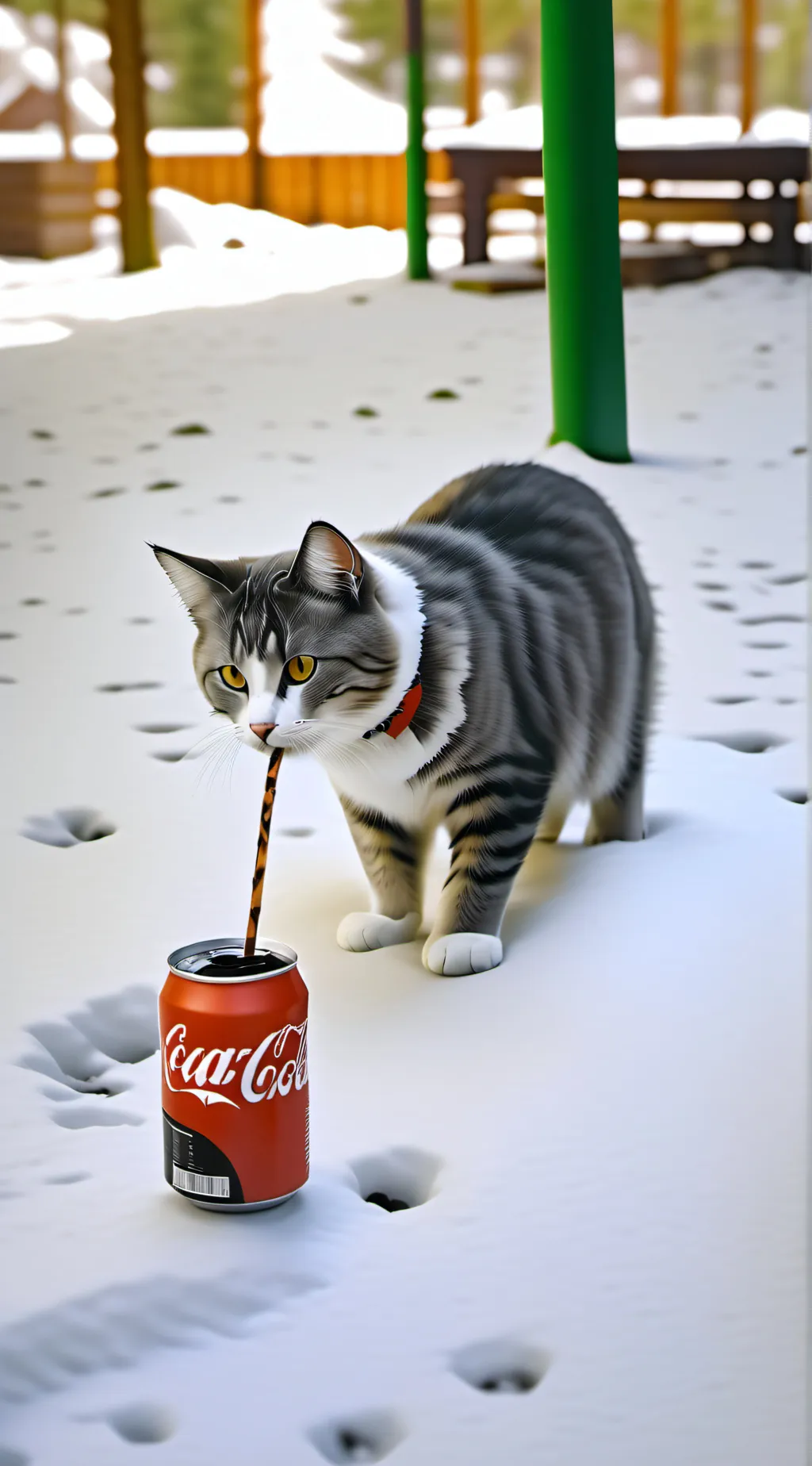 ai character: coke-a-cola cat background