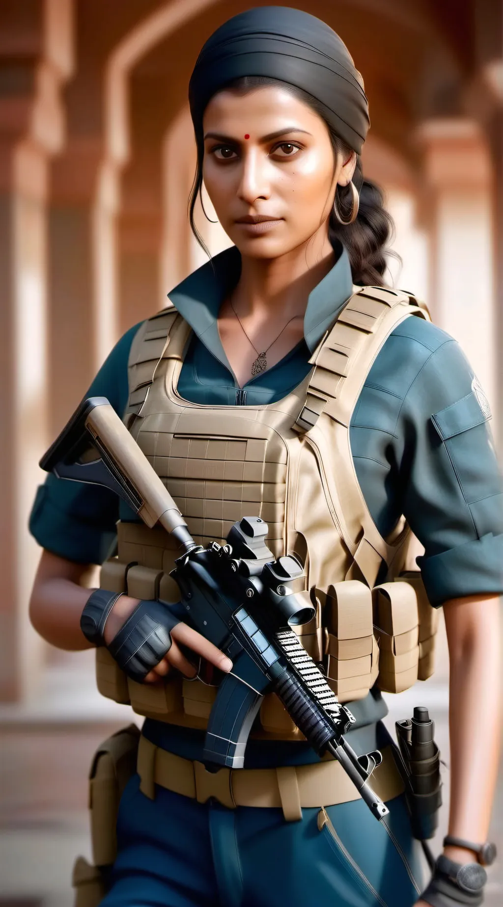 ai character: FarahAhmedKarim background